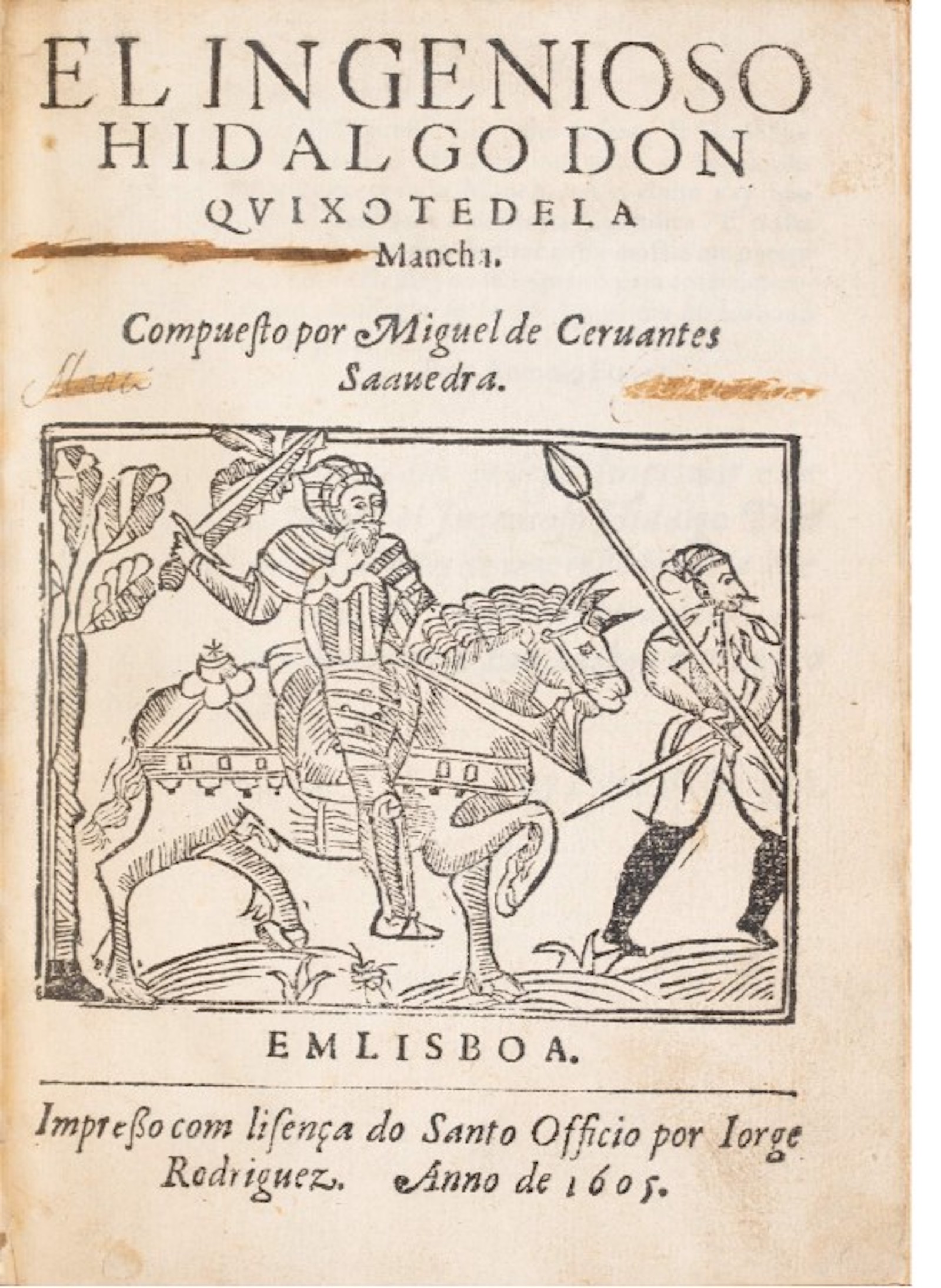 Detail from a page of Don Quixote 1605