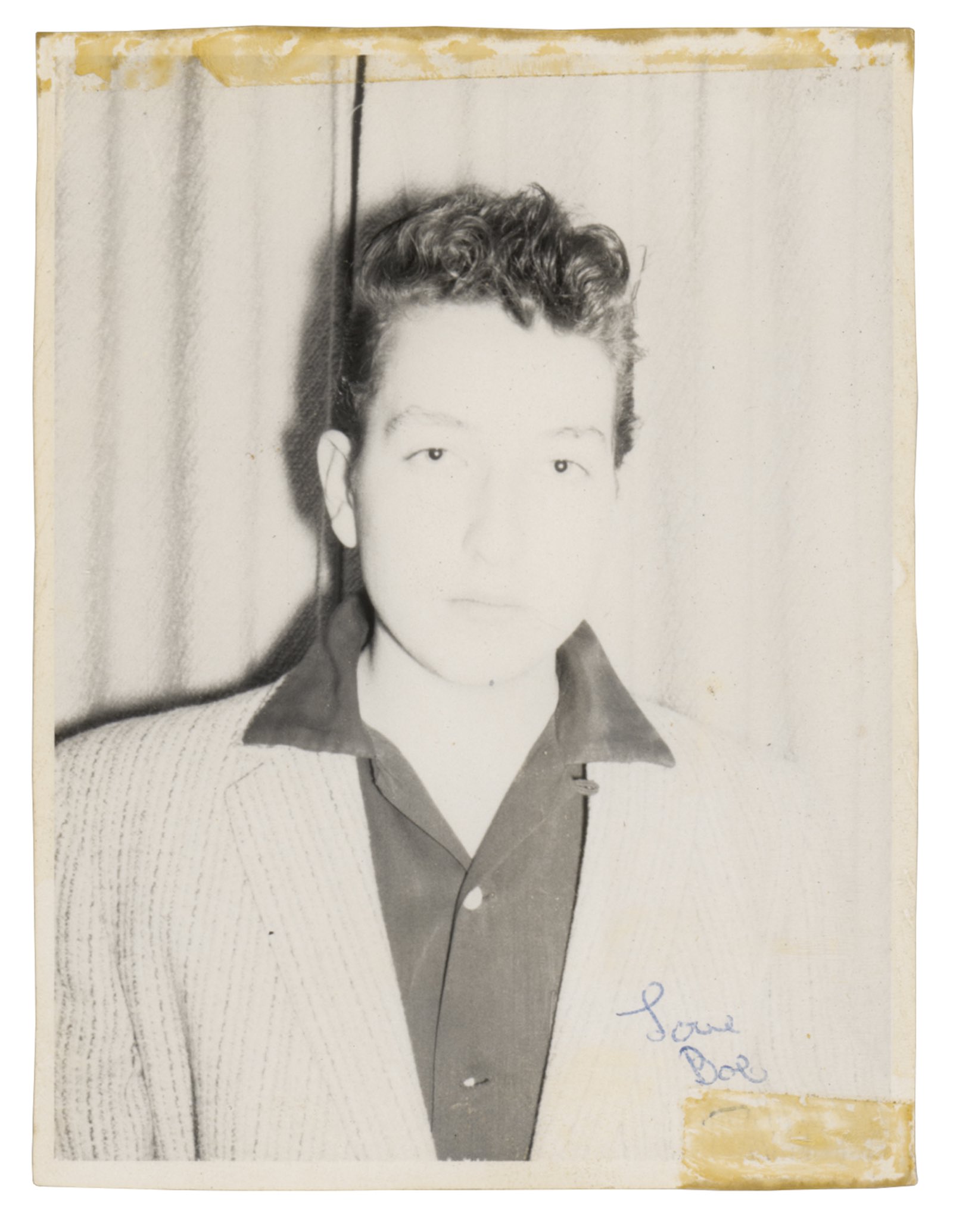 Lot #8001 Bob Dylan Signed Photograph   &quot;Love, Bob&quot;—one of the earliest signed Dylan photos in existence