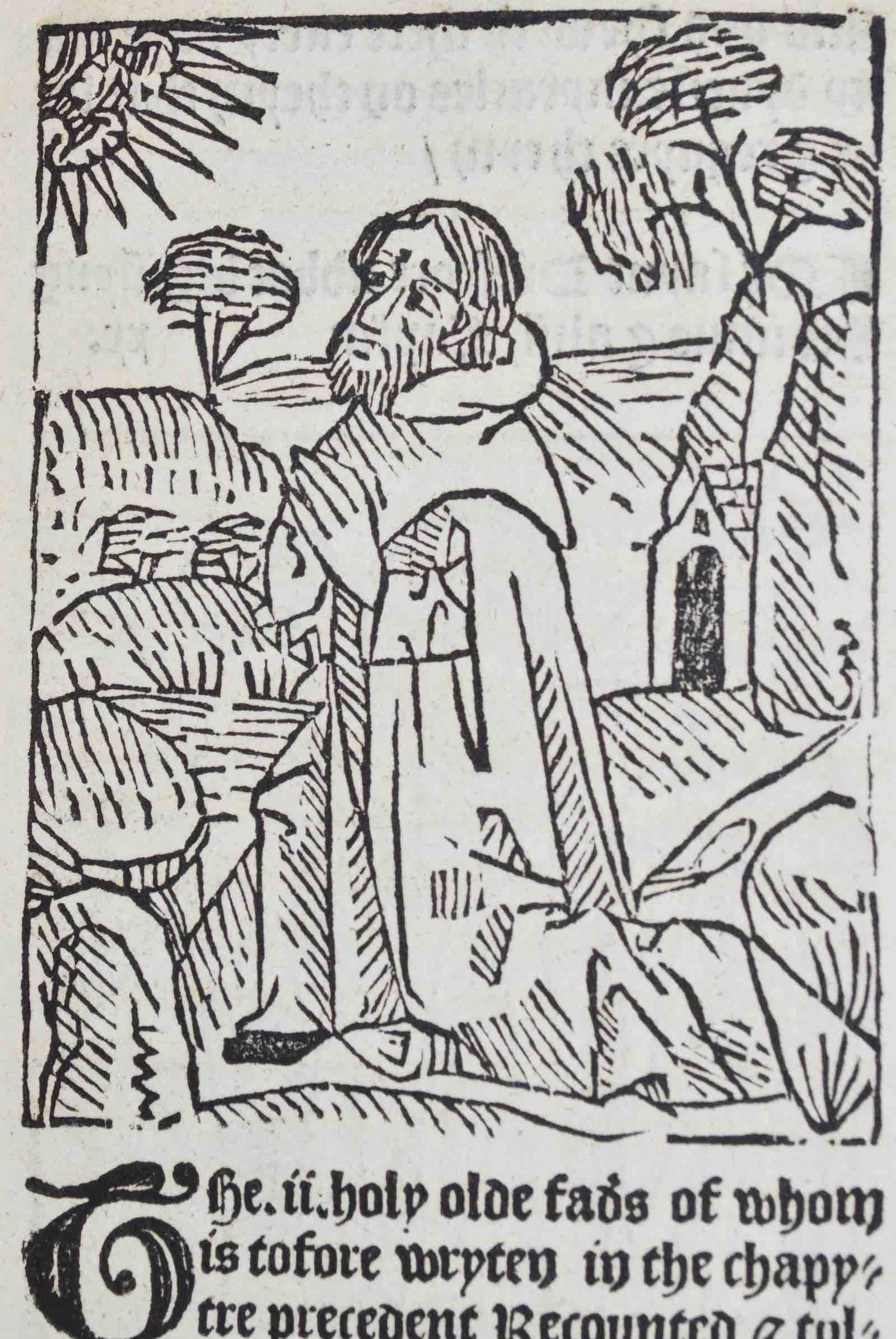 Detail from a page of the Vitas Patrum by Saint Jerome. Sold for £9,000.