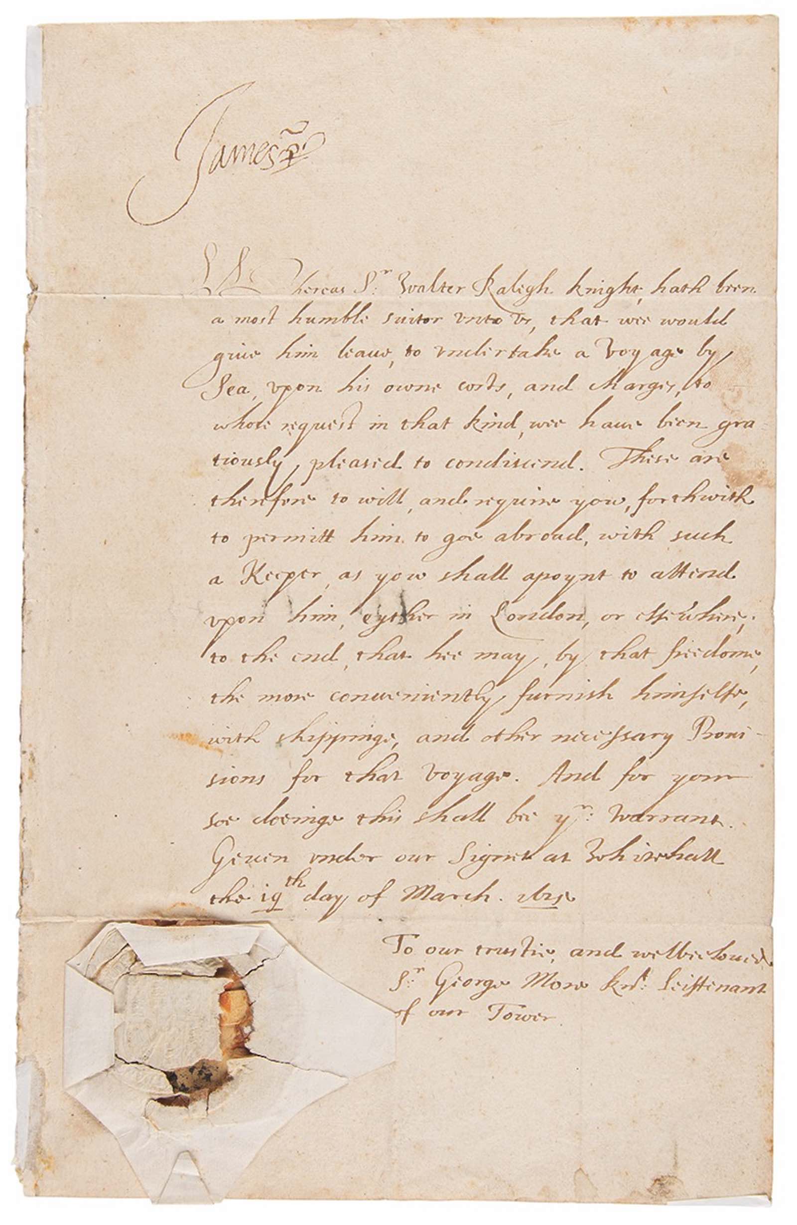 King James VI warrant