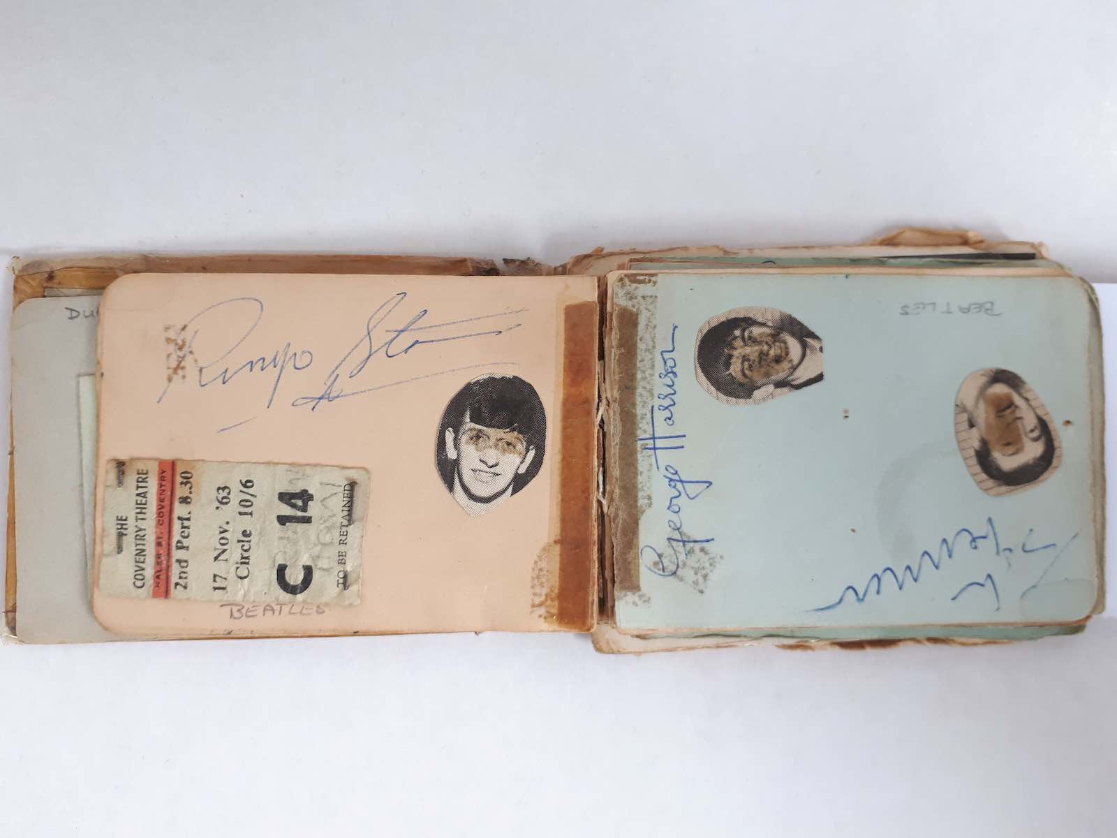 Gwen affixed her ticket stub for the concert on the page next to Ringo Starr’s signature.