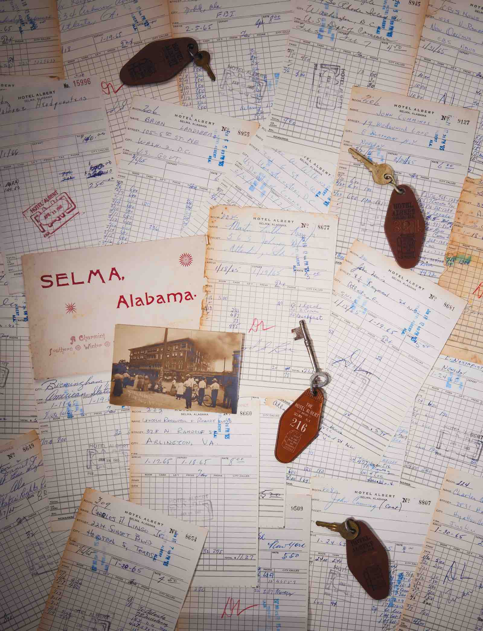 Image Archive of Handwritten Hotel Room Registration Receipts and Room Keys, Including Martin Luther King, Jr.'s Signed Name