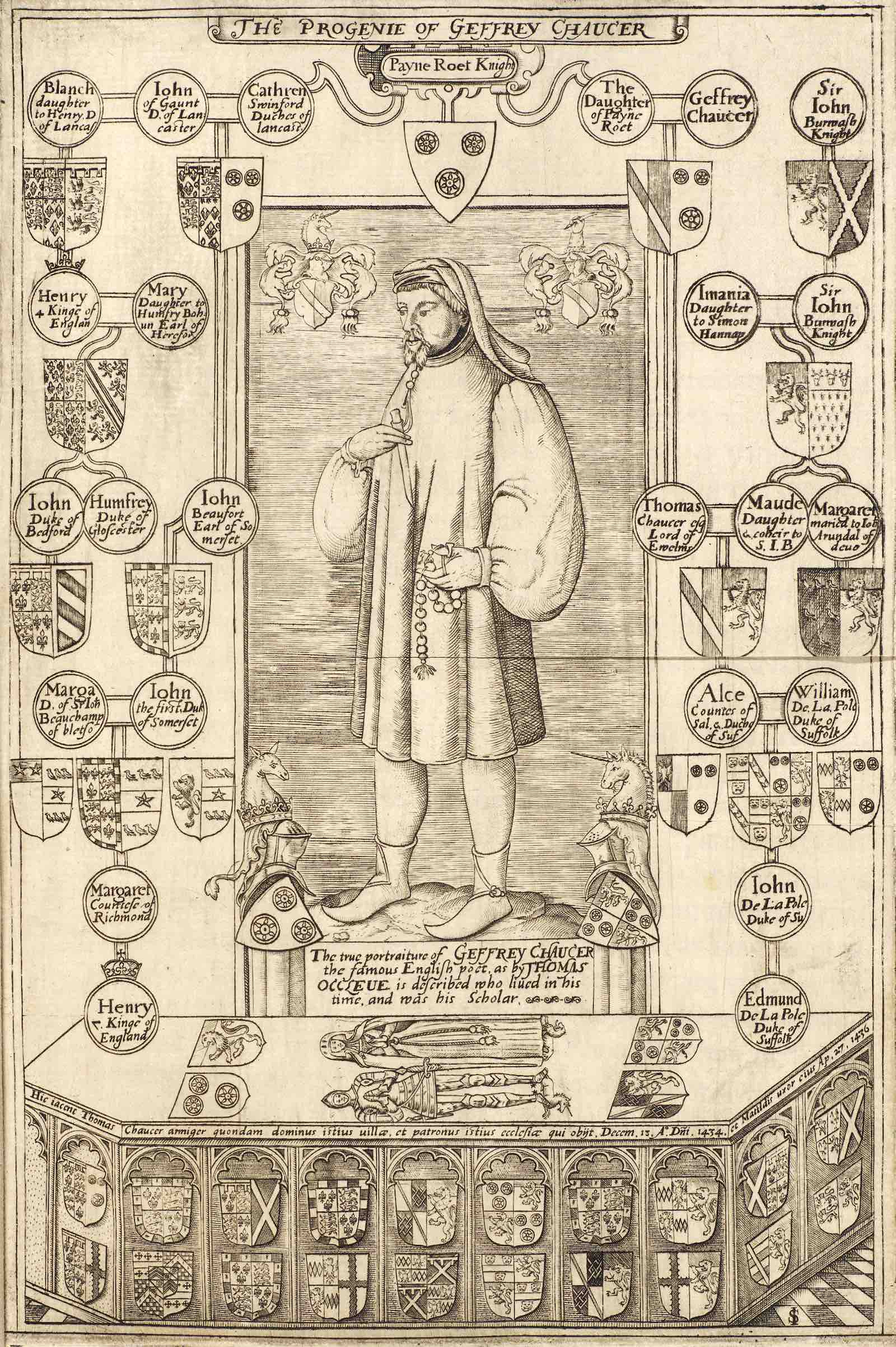 Image of Chaucer from The Workes of our ancient and learned English poet, Geffrey Chaucer, 1602