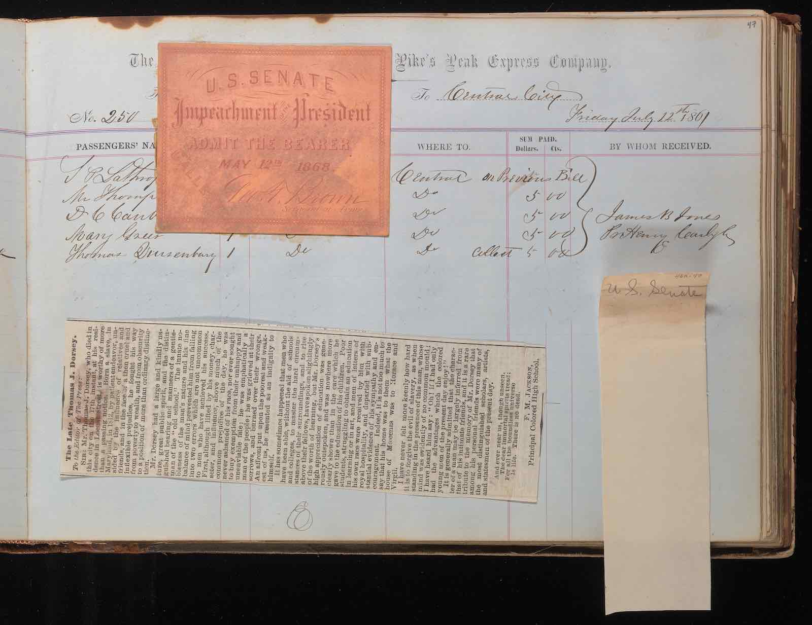 Ticket to Impeachment of the President