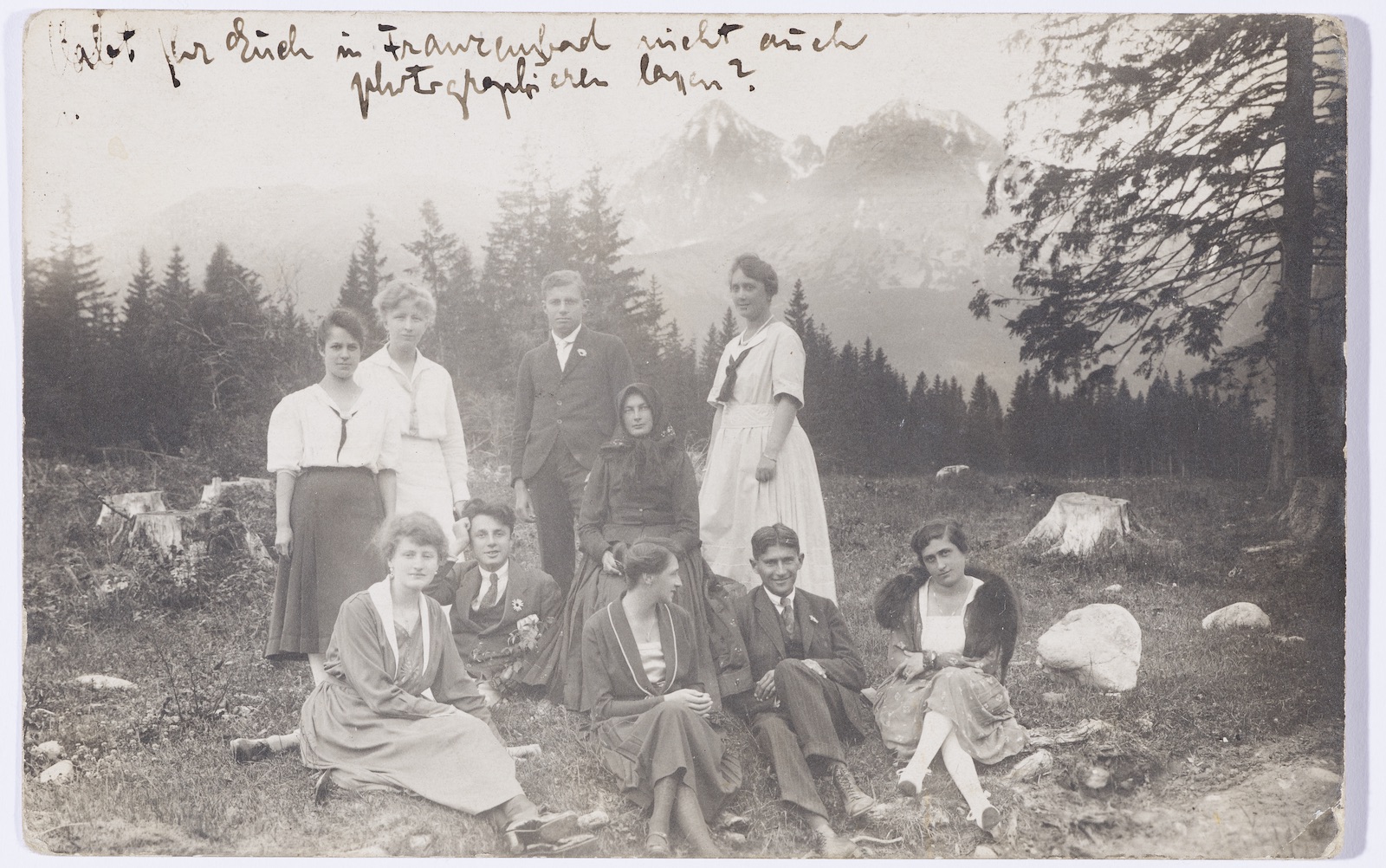 Kafka with patients and staff, Sanatorium in Tatranske Matliary
