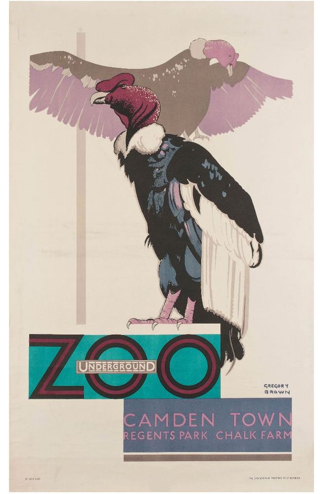Gregory Brown (1887-1941), Zoo (vultures), Lithographic poster, 1930