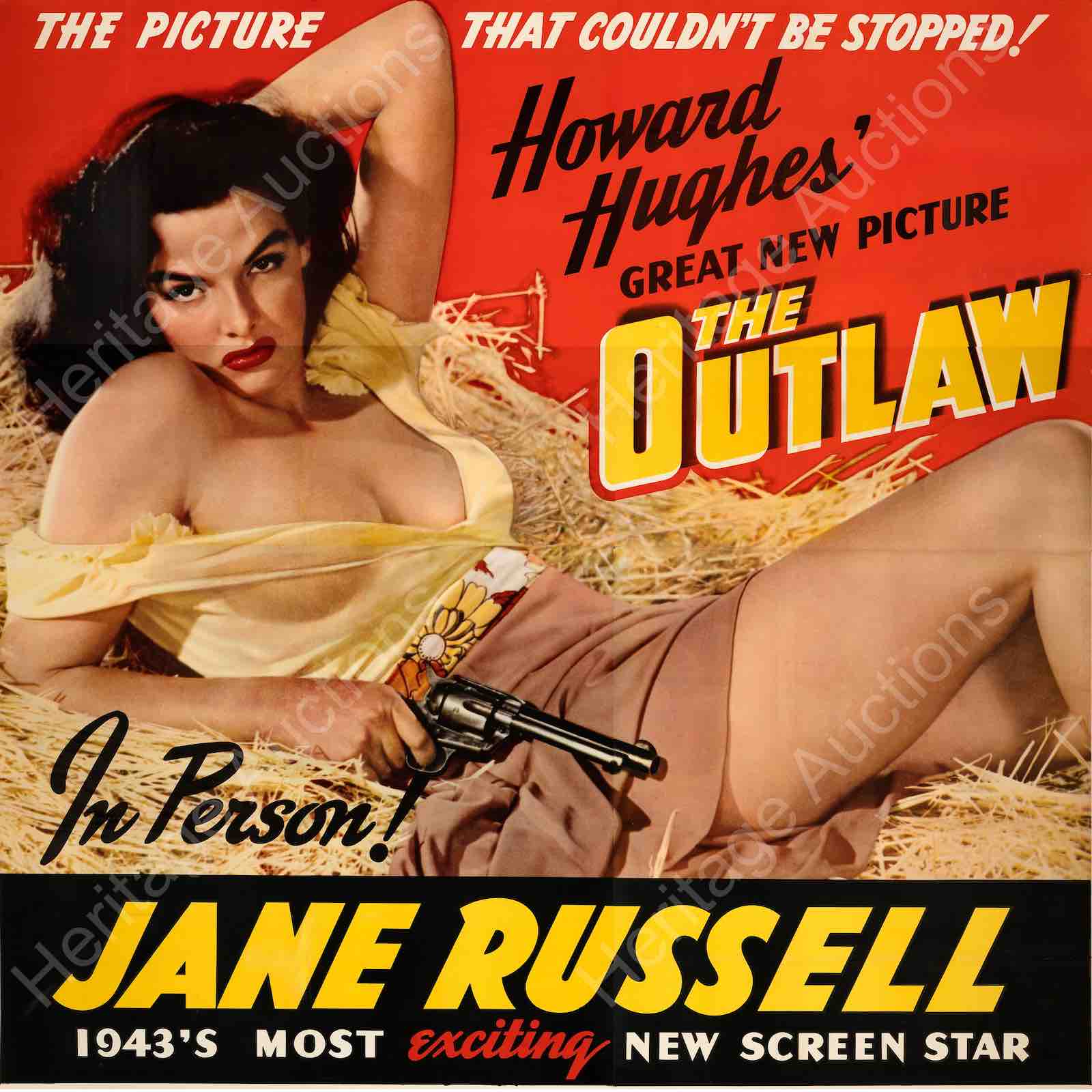 The Outlaw (United Artists, 1943), Six Sheet