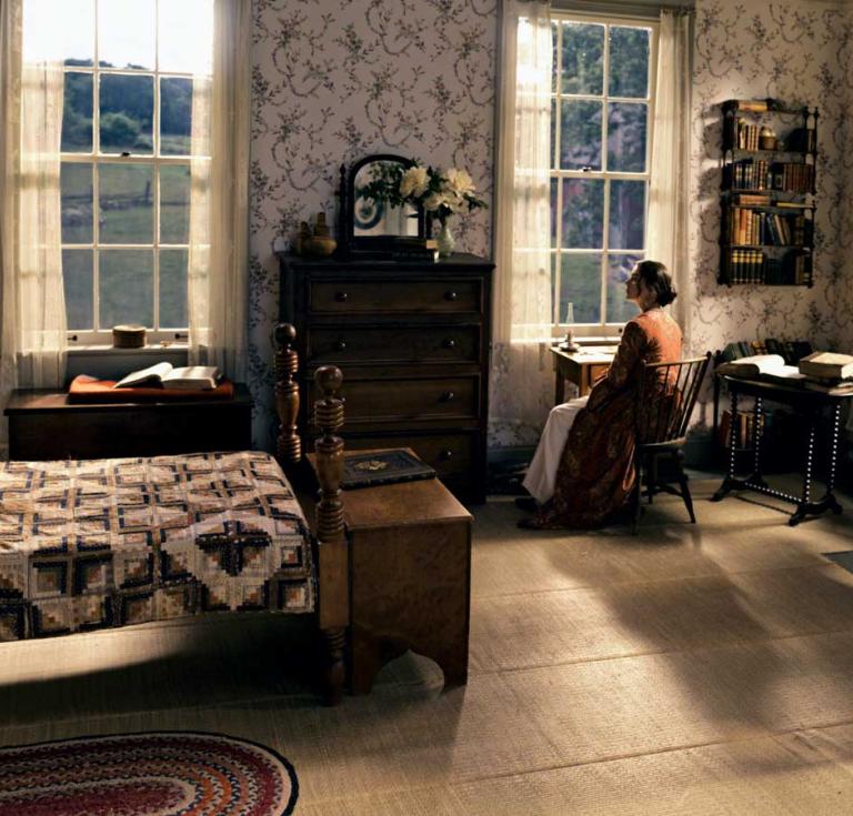 The interior of Emily Dickinson’s Amherst, Massachusetts, bedroom