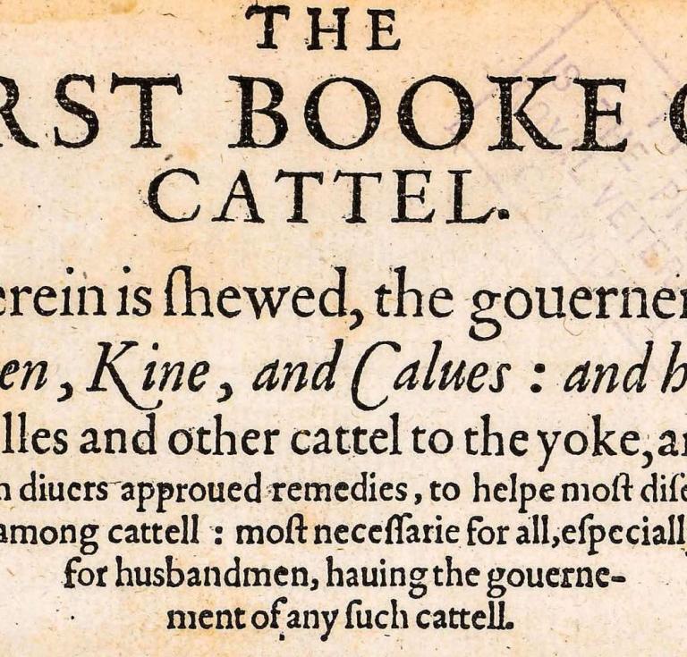 Leonard Mascall's The First Book of Cattel