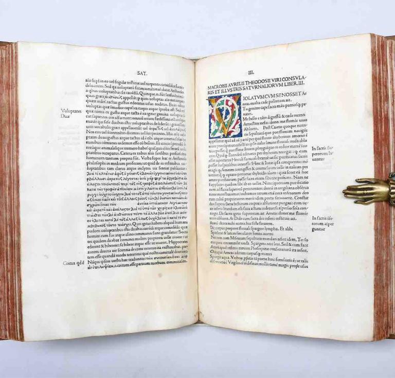 Saturnalia by Macrobius from 1483, one of the earliest printed books in existence
