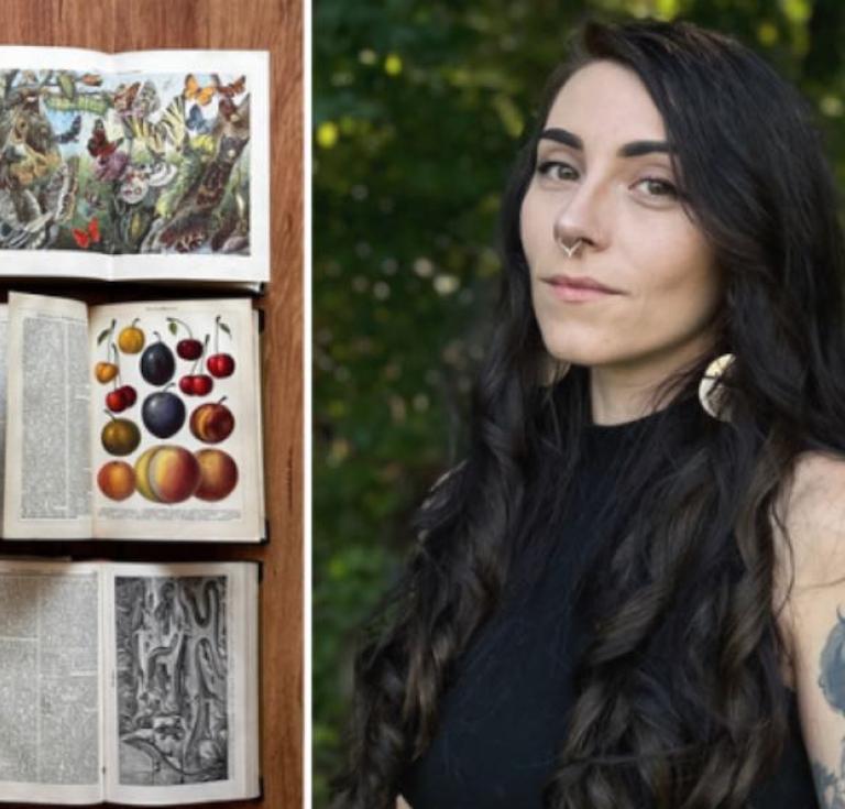 Auroura Morgan with her prizewinning collection