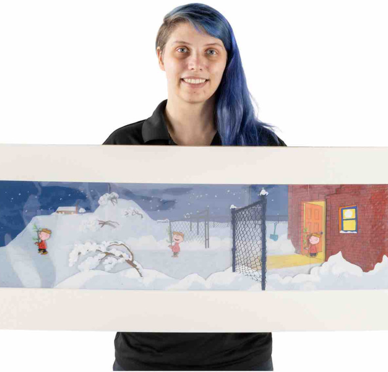 Peanuts: A Charlie Brown Christmas three cel sequence setup